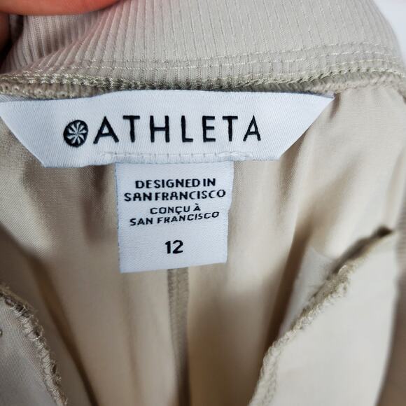 NEW Athleta Brooklyn Ankle Pants Size 12 Beige Stretch Lightweight Pull On - Picture 12 of 16